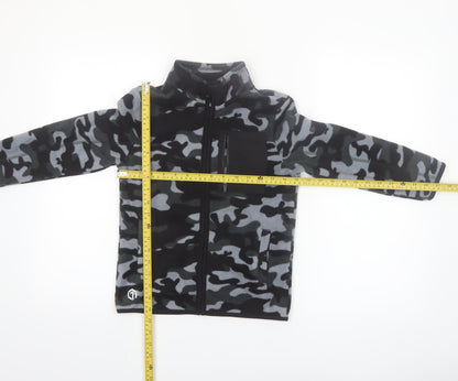 F&F Boys Black Camouflage Fleece Full Zip Jacket 8-9 Years