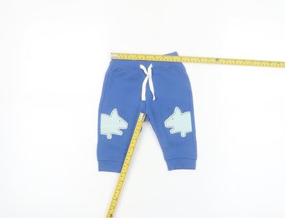 Marks and Spencer Blue Unisex Baby Jogger Trousers 3-6 Months Dinosaur Print
