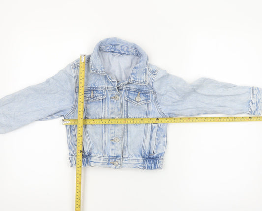 Dunnes Stores Girls Blue Denim Cropped Jacket, Age 7-8 Years