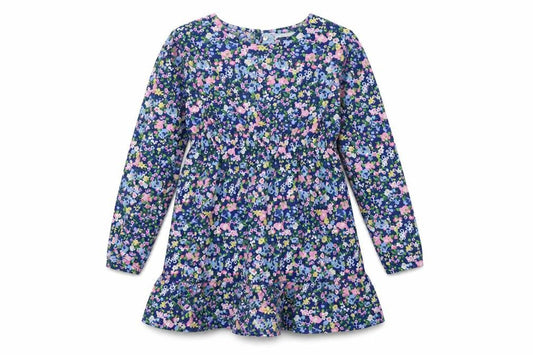 Leigh Tucker Willow Girls Blue Floral A-Line Long Sleeve Dress 8-10 Years