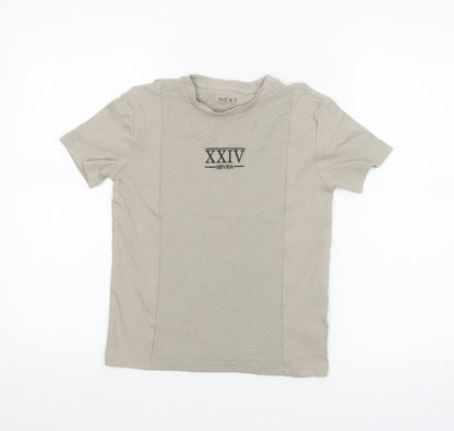 Next Boys Beige XXIV Seven Embroidered Cotton T-Shirt 8 Years