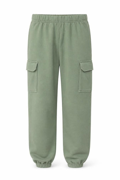 H&M Girls Green Cargo Jogger Trousers 10-11 Years Cotton Blend Casual