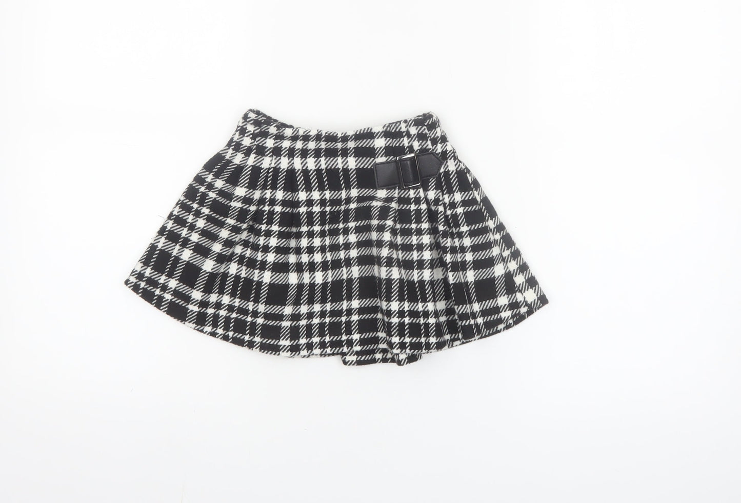 Dunnes Stores Girls Black & White Check Pleated Skirt 2-3 Years