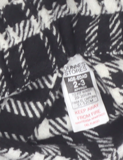 Dunnes Stores Girls Black & White Check Pleated Skirt 2-3 Years