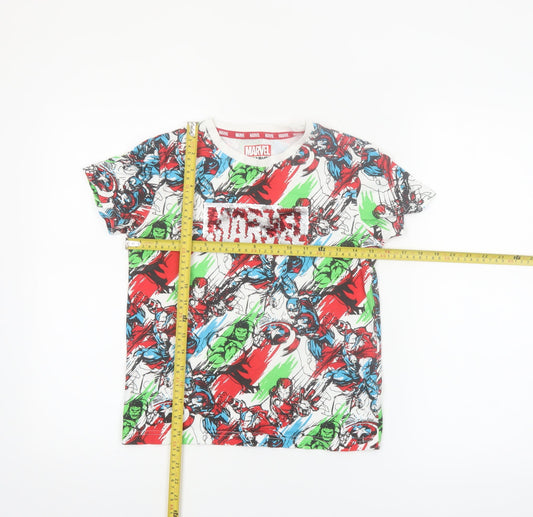 Next Boys Marvel Multicoloured Superhero T-Shirt 8 Years Cotton Crew Neck