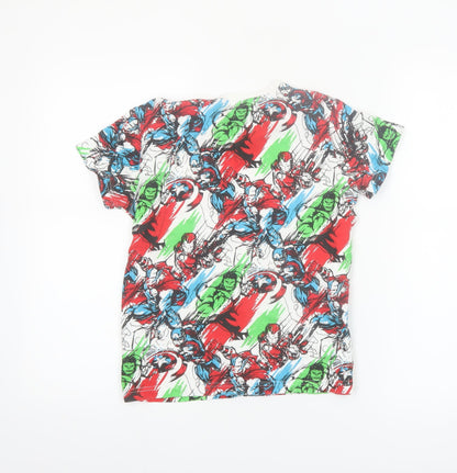 Next Boys Marvel Multicoloured Superhero T-Shirt 8 Years Cotton Crew Neck