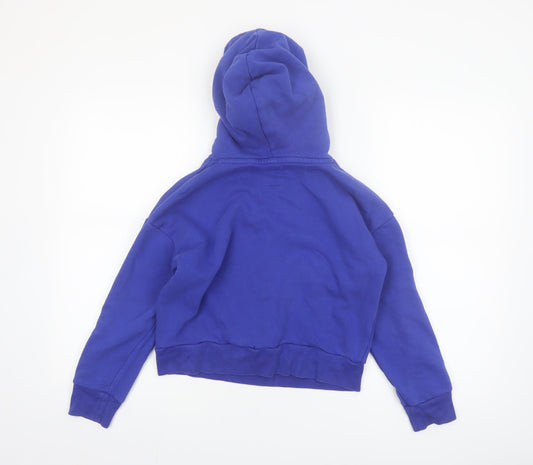 GAP Kids Blue Pullover Hoodie Boys M (8) Logo Print Fleece Sweatshirt