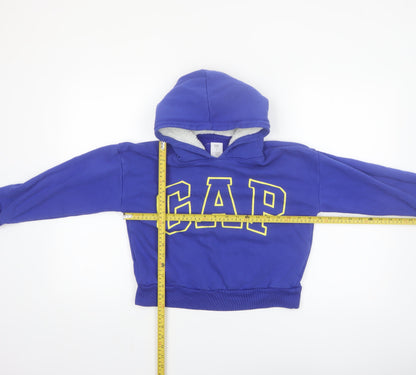 GAP Kids Blue Pullover Hoodie Boys M (8) Logo Print Fleece Sweatshirt
