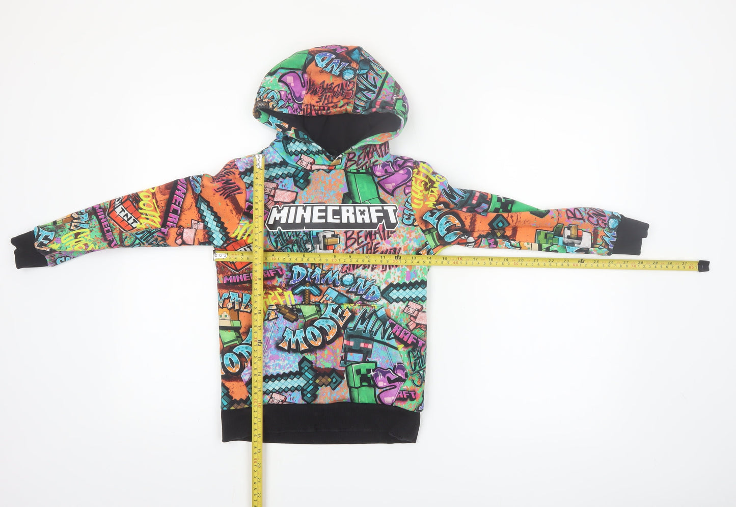 Next Boys Multicoloured Minecraft Pullover Hoodie Age 8 Years Cotton Blend