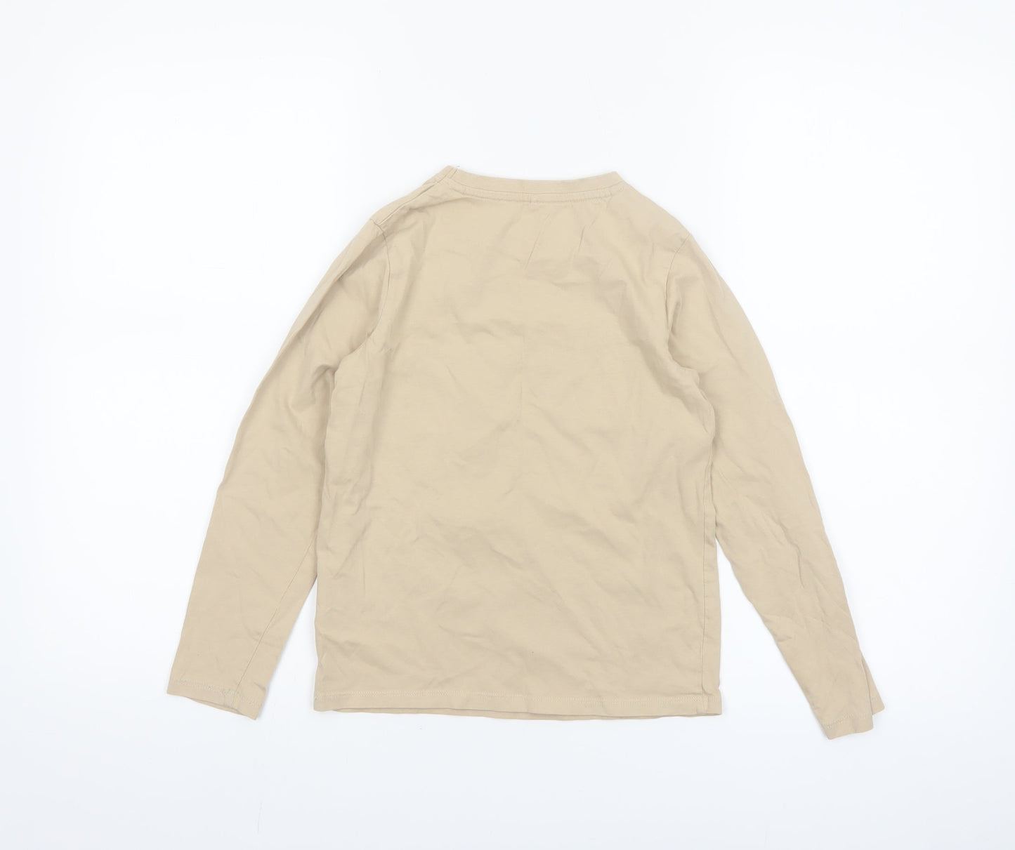 Name It Boys Beige Long Sleeve Graphic Dog T-Shirt 9-10 Years Cotton