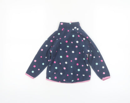 Dunnes Stores Girls Blue Polka Dot Fleece Zip Jacket 18-24 Months