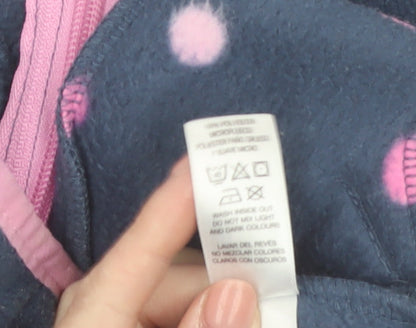 Dunnes Stores Girls Blue Polka Dot Fleece Zip Jacket 18-24 Months