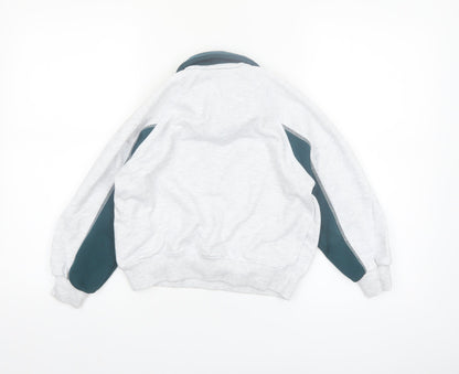 Primark Boys Grey Collared Pullover Sweatshirt 7-8 Years New York Print