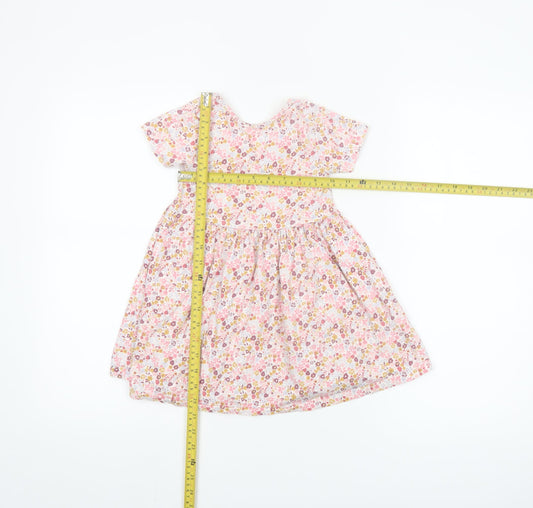 Leigh Tucker Willow Girls Pink Floral Cotton A-Line Dress 3-4 Years
