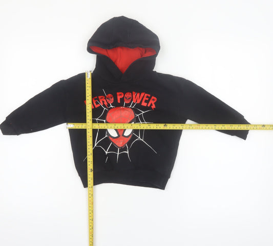 Marvel Spider-Man Boys Black Hoodie 4 Years Pullover Hero Power Cotton Blend
