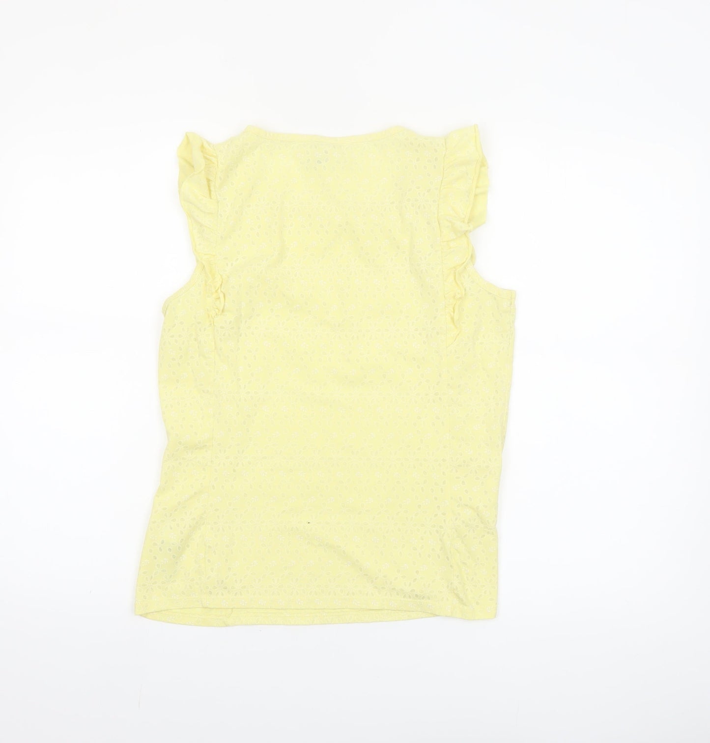 By Henry Holland Yellow Ruffle Sleeve Womens Size 10 Sleeveless Top