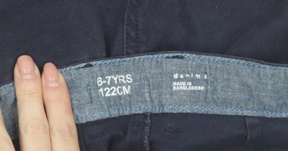 Denim Co Boys Blue Chino Shorts 6-7 Years Cotton Twill Casual Wear