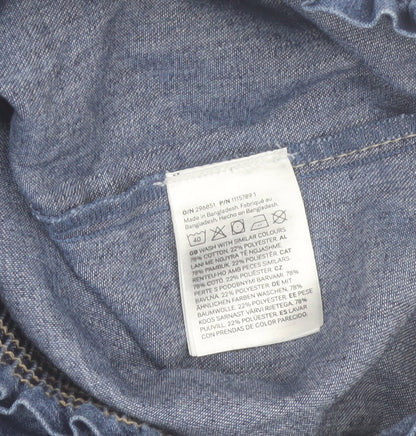 H&M Girls Blue Denim Chino Shorts 6-7 Years Elastic Waist Casual Summer