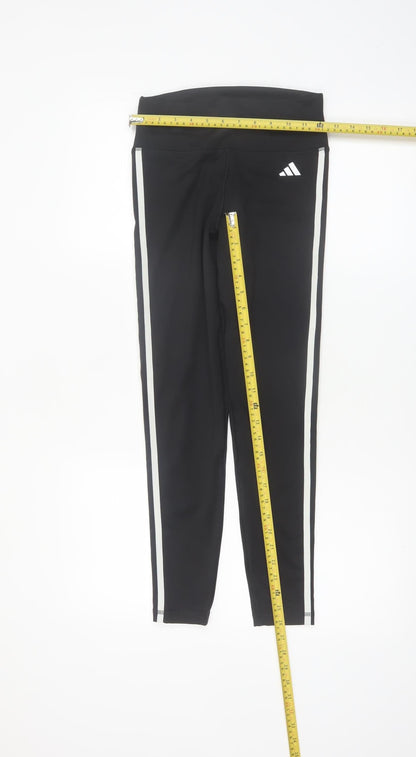 Adidas Womens Black S Slim Fit Stretch Sports Leggings