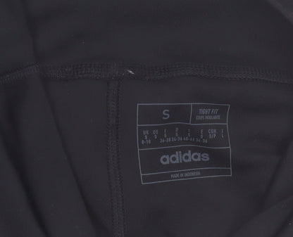Adidas Womens Black S Slim Fit Stretch Sports Leggings