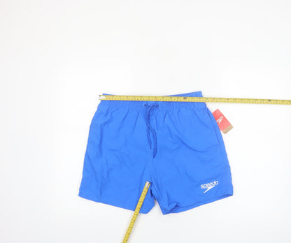 Speedo Men Blue Swim Shorts S Polyamide Quick Dry Elastic Waist