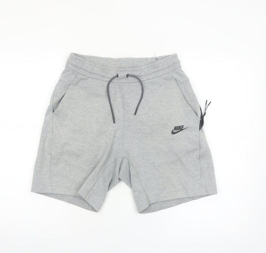 Nike Men's Grey XS Sweat Shorts with Drawstring and Pockets