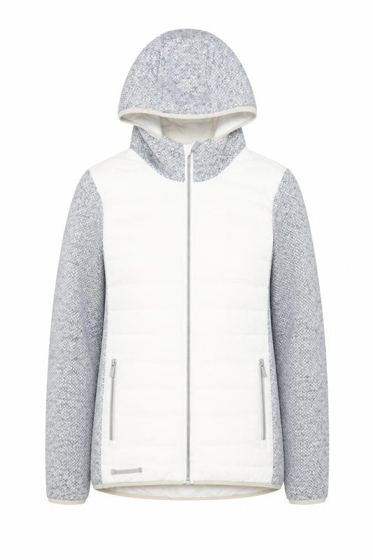 McKINLEY Womens Grey Hooded Puffer Jacket Size 12 Lined Full Zip
