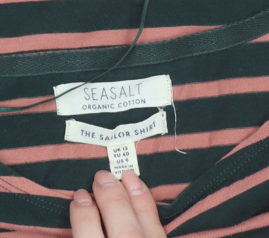 Seasalt Women’s Multicoloured Striped Sailor Shirt UK 12 Cotton
