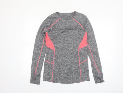 St. Bernard Grey Marl Womens Long Sleeve Activewear Top Size 12
