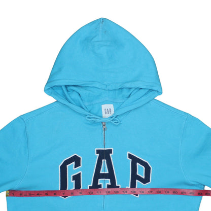 GAP Women Blue Full Zip Hoodie L Cotton Blend Casual