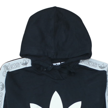 Adidas Womens Black XS Pullover Hoodie with Logo Trim