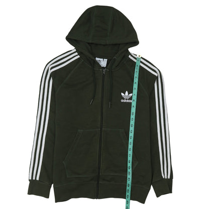 Adidas Womens Green Full Zip Hoodie Size 16 Hooded Sweatshirt