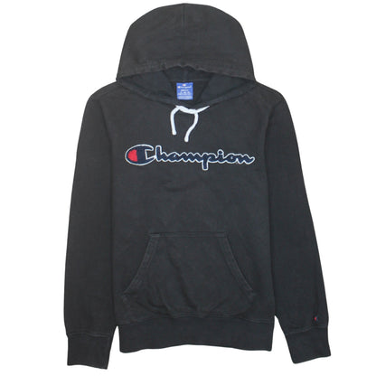 Champion Men's Black Small Pullover Hoodie with Embroidered Logo