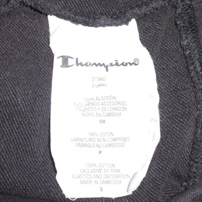 Champion Men's Black Small Pullover Hoodie with Embroidered Logo