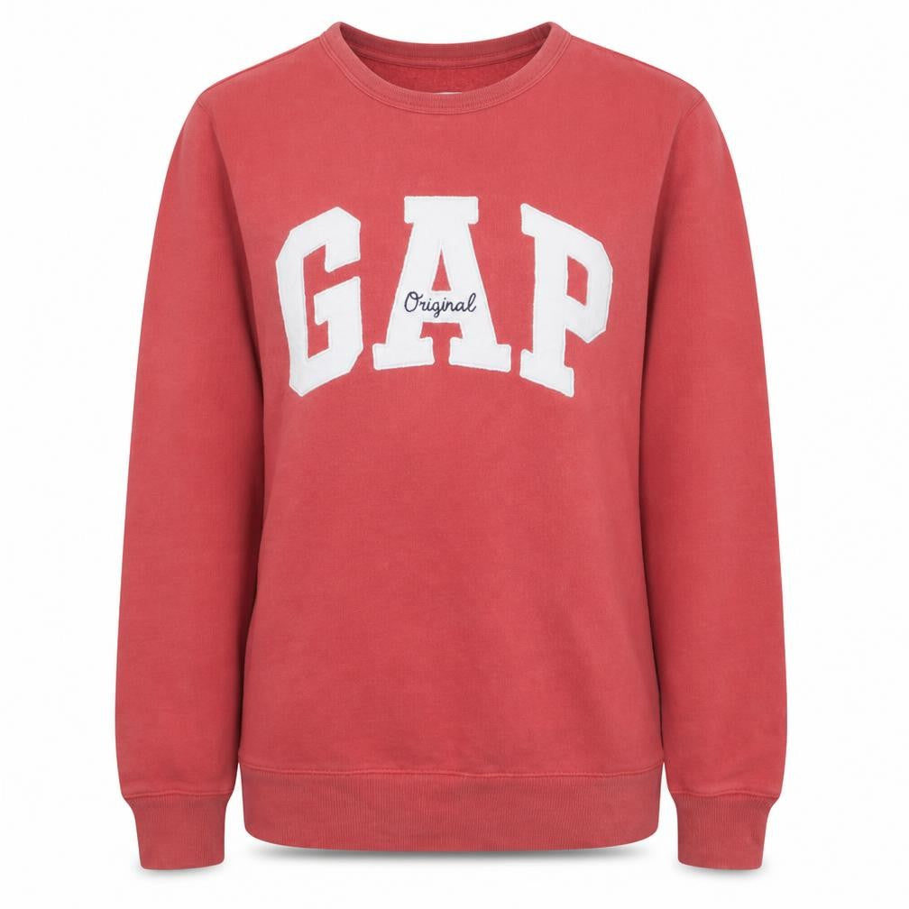 Gap Womens Pink Logo Crew Neck Pullover Sweatshirt M