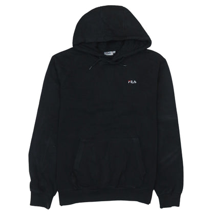 Fila Men's Black Pullover Hoodie Medium Logo Hooded Sweatshirt