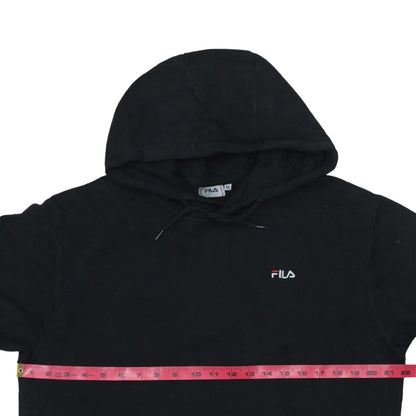 Fila Men's Black Pullover Hoodie Medium Logo Hooded Sweatshirt