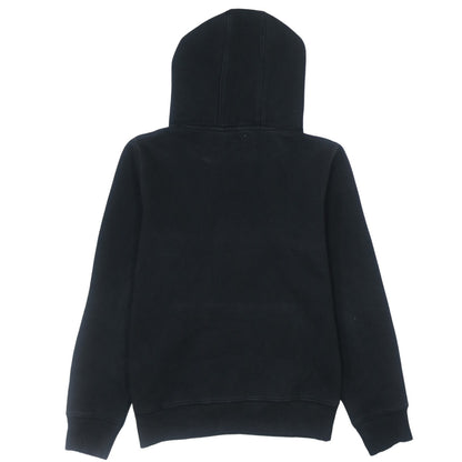 Adidas Boys Black Pullover Hoodie Size 164 Fleece Logo Sweatshirt