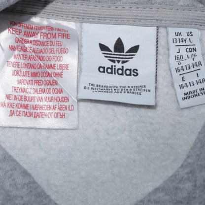 Adidas Boys Grey Pullover Hoodie 13-14 Years Regular Fit Fleece Sweatshirt
