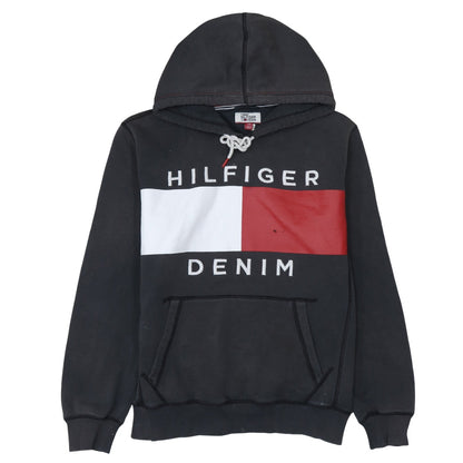 Tommy Hilfiger Denim Men’s Black Pullover Hoodie L Fleece Graphic