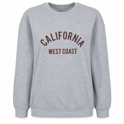 PrettyLittleThing Womens Grey California West Coast Pullover Sweatshirt Size S