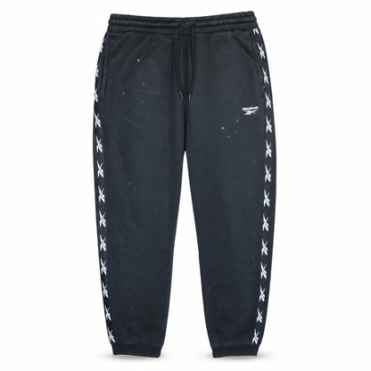 Reebok Men’s Black Logo Sweatpants L Tapered Track Joggers