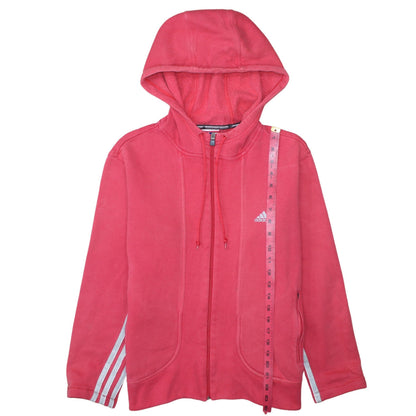 Adidas Women Pink Full Zip Hoodie Fleece Lined Size M