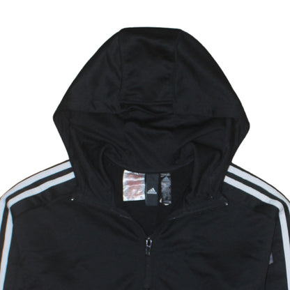 Adidas Boys Black 13-14 Years Pullover Hoodie with 1/4 Zip & Logo