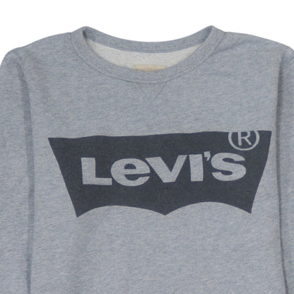 Levi's Boys Grey Logo Crew Neck Sweatshirt Size 14 Cotton Casual