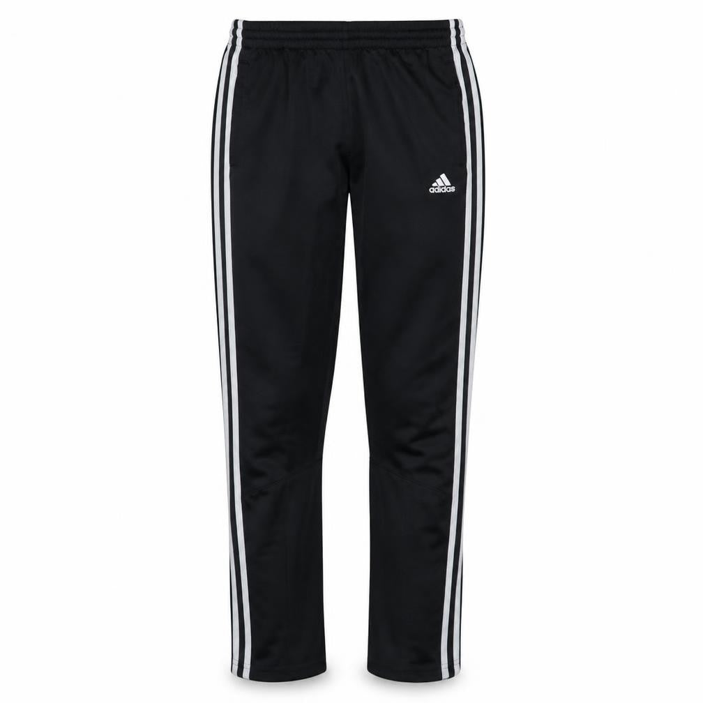 Front view of adidas boys’ black 13-14 years track pants tapered fit sports trousers