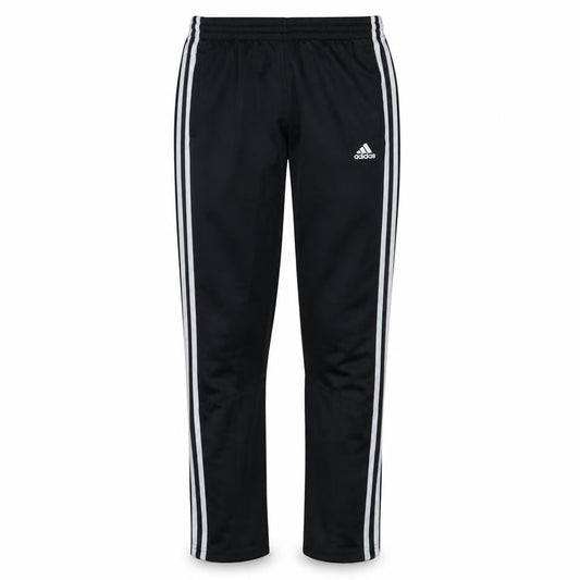 Front view of adidas boys’ black 13-14 years track pants tapered fit sports trousers