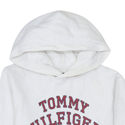 Tommy Hilfiger Boys White Pullover Hoodie Size 176 Logo Hooded Sweatshirt