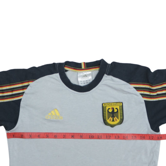 Adidas Mens XS Grey Bundeswehr Sports T-Shirt Vintage Short Sleeve