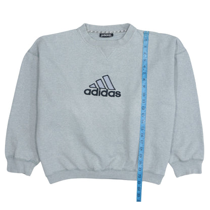 Adidas Women Grey Crew Neck Pullover Sweatshirt Size L